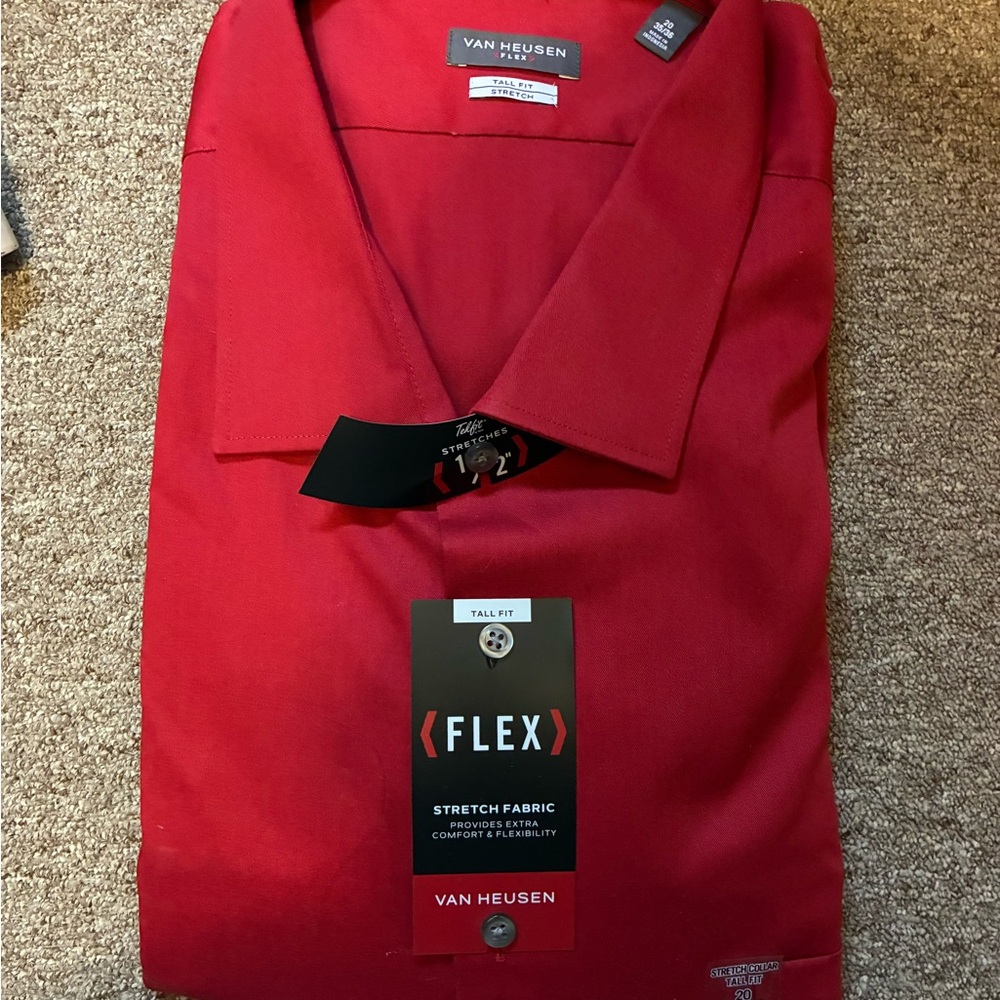 Van Heusen Men's Bold Red Flex Dress Shirt